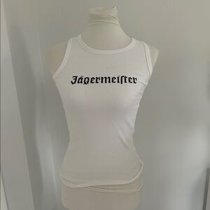 Jagermeister Y2K 😍White Ribbed Racerback Womens Tank Top